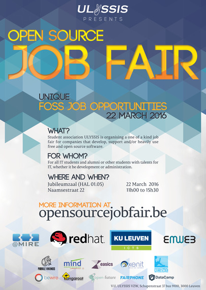 ULYSSIS Open Source Job Fair - poster of 2016 edition