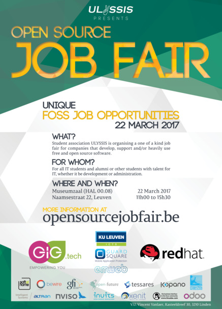 ULYSSIS Open Source Job Fair - poster of 2017 edition