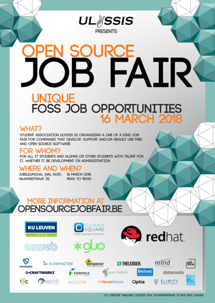 ULYSSIS Open Source Job Fair - poster of 2018 edition