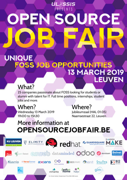 ULYSSIS Open Source Job Fair - poster of 2019 edition