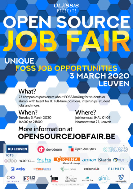 ULYSSIS Open Source Job Fair - poster of 2020 edition