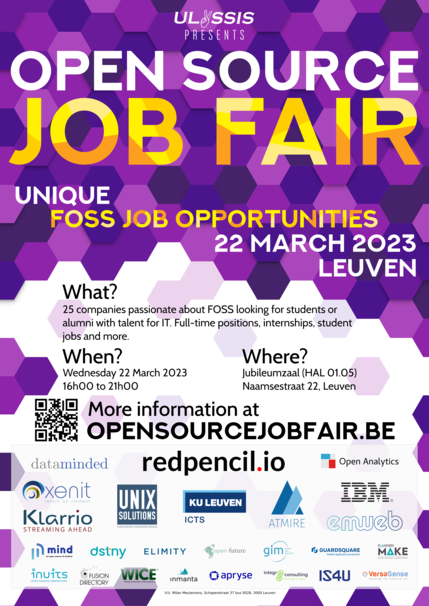 ULYSSIS Open Source Job Fair - poster of 2023 edition